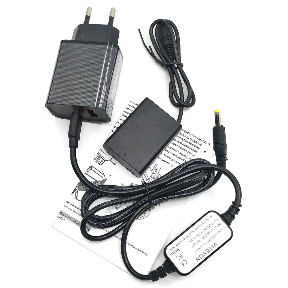 PD Charger+BP1030 Dummy Battery DC Coupler USB Type C Power Cable For Samsung NX200 NX210 NX1000 NX300 NX2000 BP1130 Camera