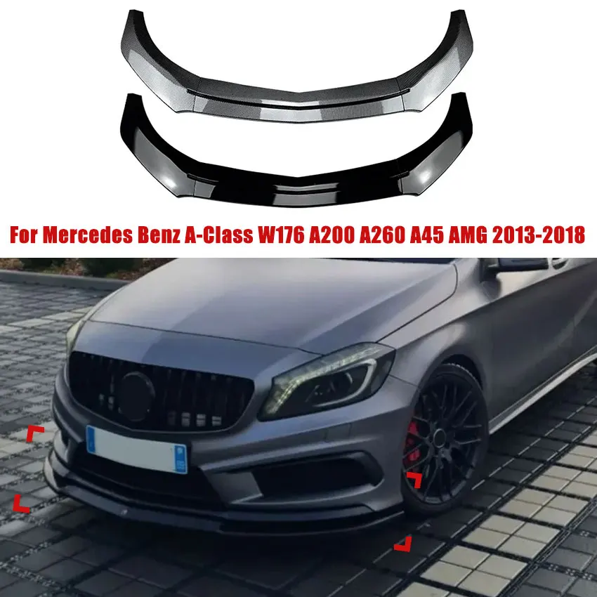 

Для Mercedes Benz A-Class W176 A200 A260 A45 AMG 2013-2018, передний бампер, спойлер, сплиттер, корпус, внешняя защитная крышка, Модифицированная