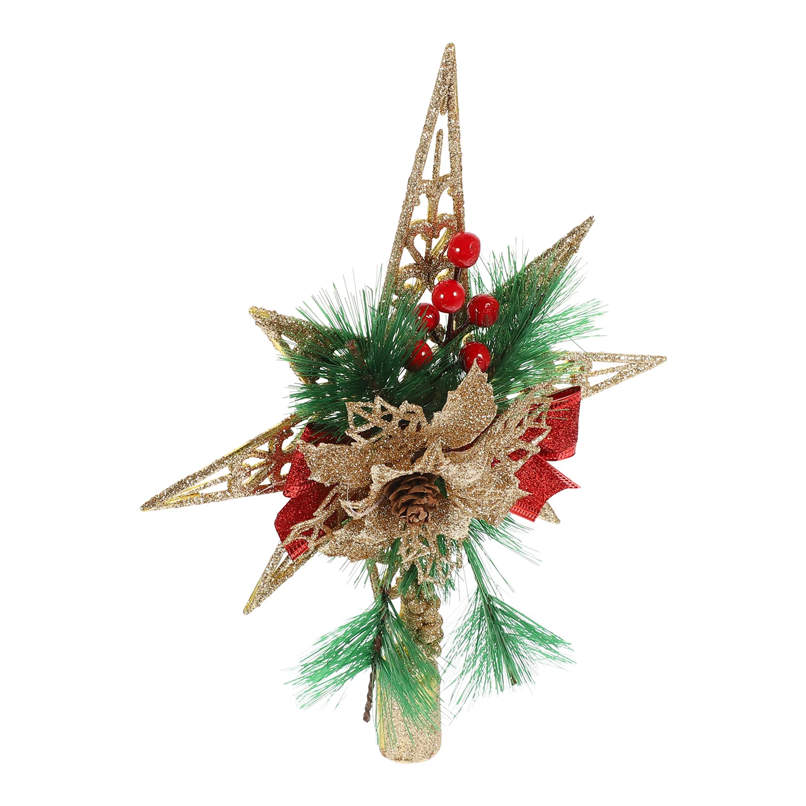 Pentacle Xmas Tree Star Christmas Top Vintage Decor Scene Layout Prop Chistmas Plastic Decoration