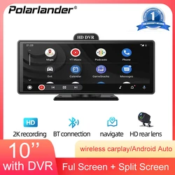 Car Monitor Smart Widescreen Wireless Carplay Android Auto T94 32G/46G SD Card front DVR camera 10'' Bluetooth 5.0 AHD camera