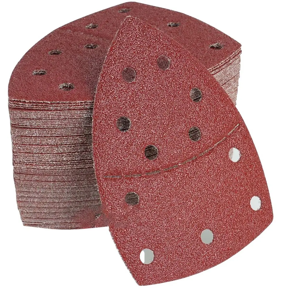 Best sales 2026 100 Pieces Sandpaper Triangular Sander Set 105 X 152 mm,11-Hole 40-400 Grits Paper Detail Sanding Sander