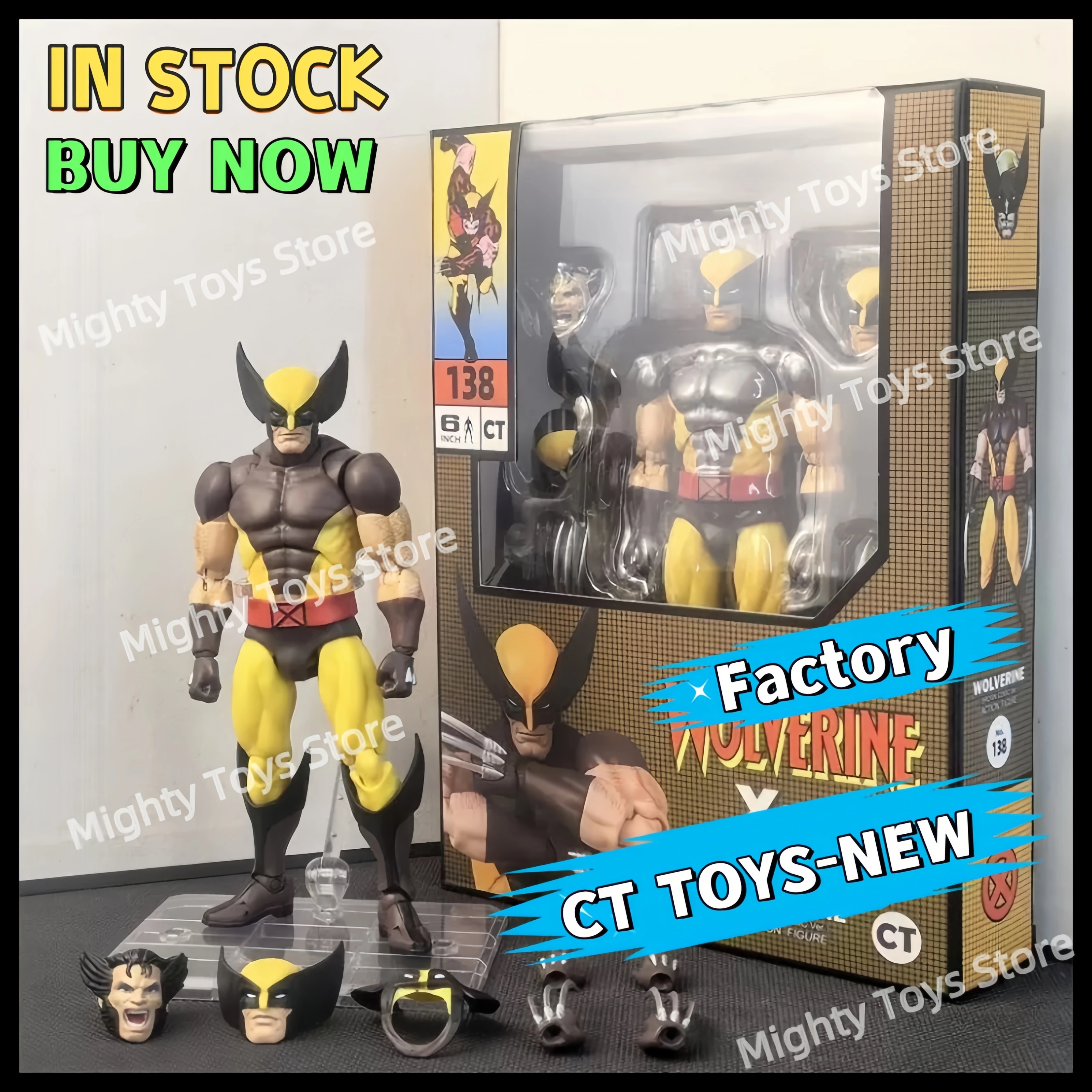 

In Stock Ct Toys Wolverine Mafex 138 Brown Figure 096 Comic Ver X-Men Shf Anime Action Figure Figurine Model Custom Toy Gifts