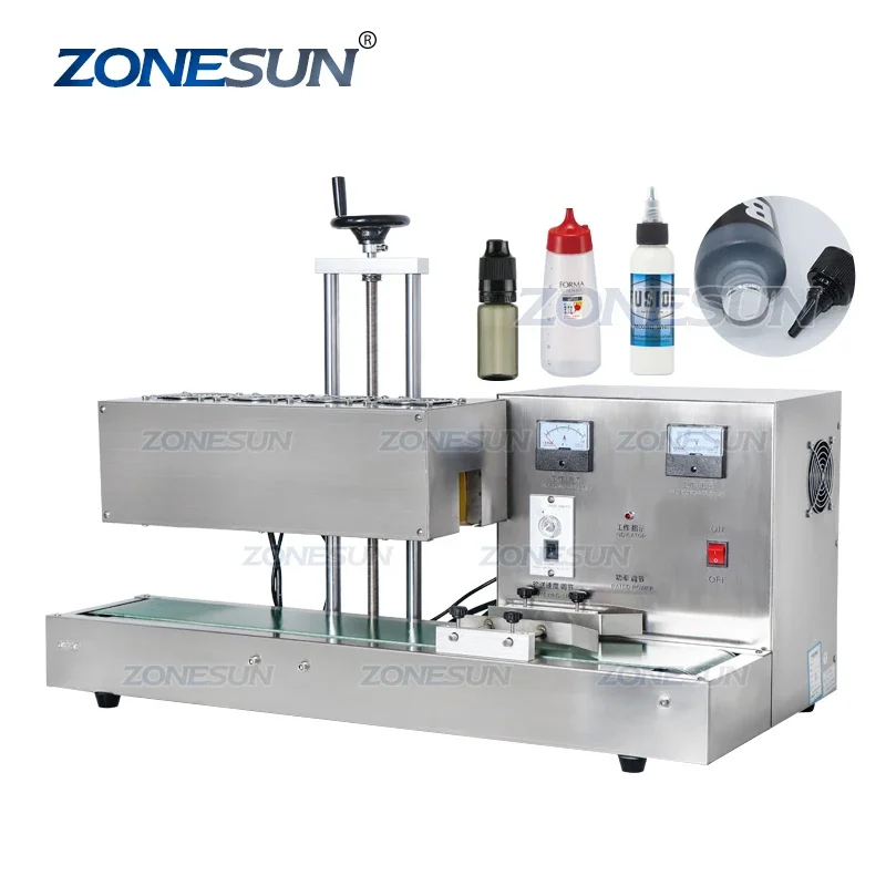 Automatic Mouth Dropper Bottles Cap Continous Electromangetic Induction Sealer Aluminium Foil Sealing Machine