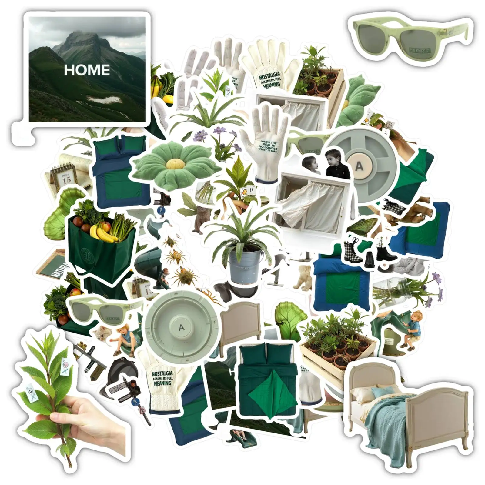 

35pcs Vintage Plants Stickers Natural Home Stickers DIY Stickers For DIY Phone Laptop Scrapbook Bike Laptop Motorcycle