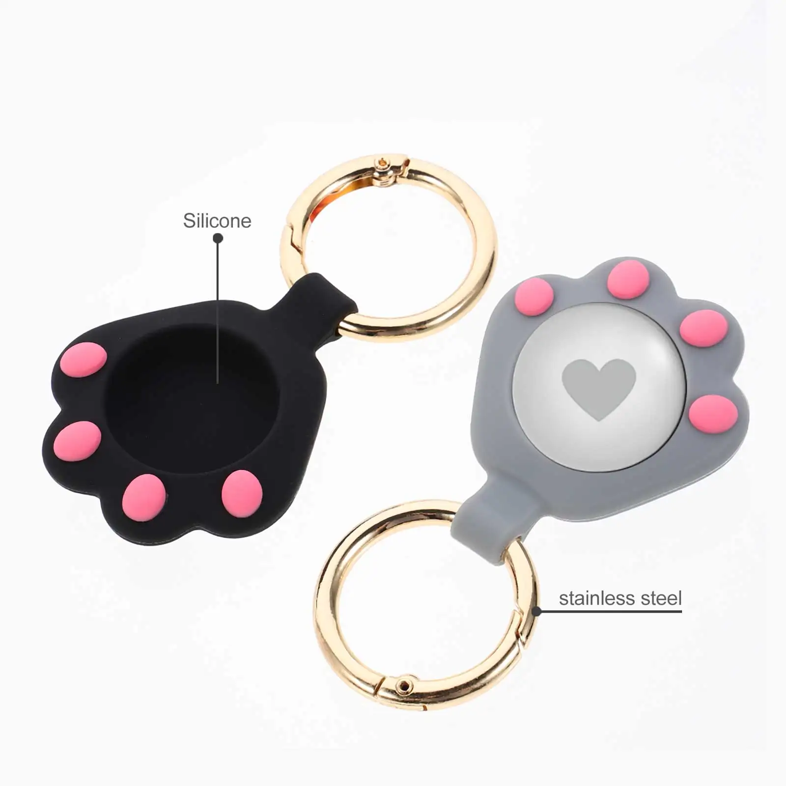 

4 Pcs Night Glow Cat Paw Tracker Case Protective Cover Locator Silica Gel Anti Loss Pad Durability Fashion