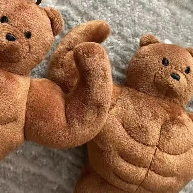 Cute Muscle Bear Keychain Funny Abs Bear Bag Pendant for Backpack Purse Car Keys Gym Couple Friend Fitness Birthday Gift view 4