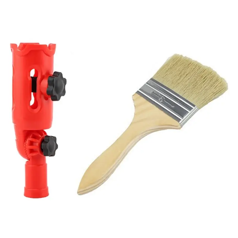 ABZS Adjustable Paint Roller With 6Pcs Pole And 1 Pc Brush 180° Swivel Head Extension For Effortless Ceiling& Wall Painting