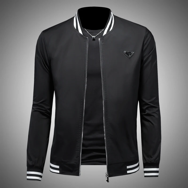 

Мужская куртка Ele Color: легкая, приталенная, весенне-осенняя, в бейсбольном стиле, модная, городская, повседневная верхняя одежда