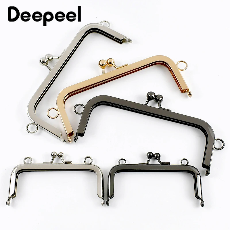 

1/2Pcs 10/15/19cm Vintage Pattern Purse Frame Kiss Clasp Lock Square Metal Bag Handle Handbag Frames Buckle Hardware Accessories