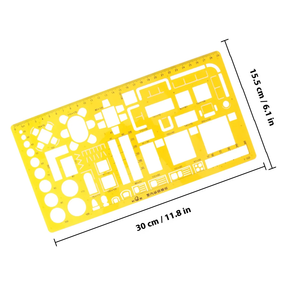 أداة قياس قالب المنحنى، مسطرة بلاستيكية شفافة متعددة الأغراض لفن الهندسة المعمارية والمكاتب المدرسية