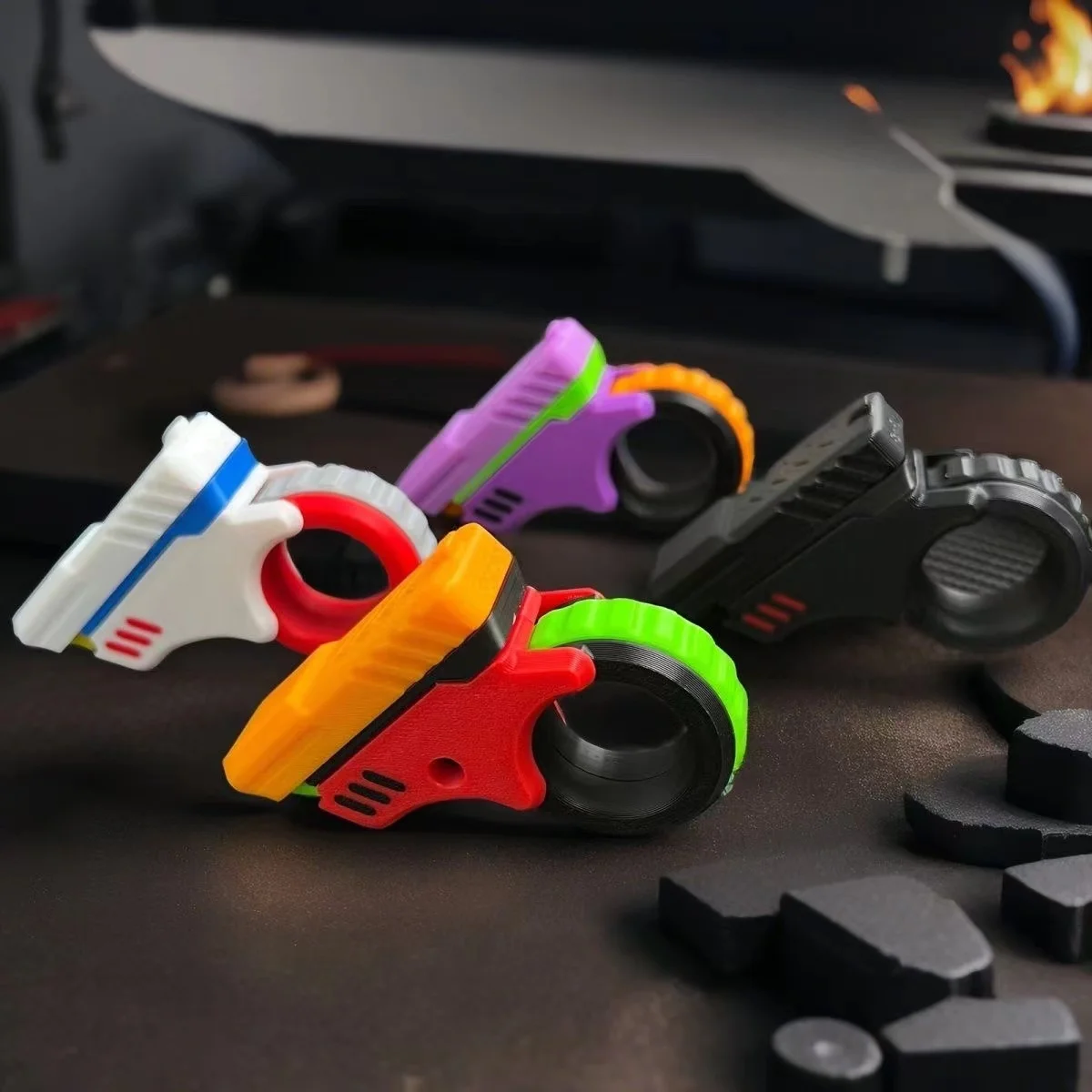 3D printing magnetic + ratchet compound decompression fingertip push EDC toys Casual relaxation entertainment toys