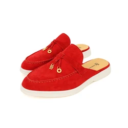2024 Advanced Comfortable Outdoor Leisure Slippers Metal Decoration GJ Brand Le Fu Shoes Women's Solid Color Driving Shoes 35-40