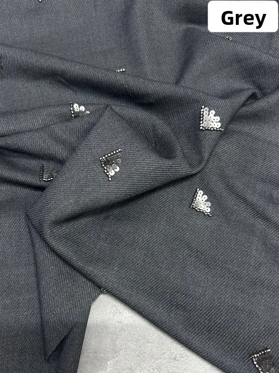 

Премиальная ткань из мериносовой шерсти и шелка саржевого переплетения, эластичный модный комплект для пошива одежды, новинка весенней коллекции, высококачественная эластичная ткань для пошива одежды