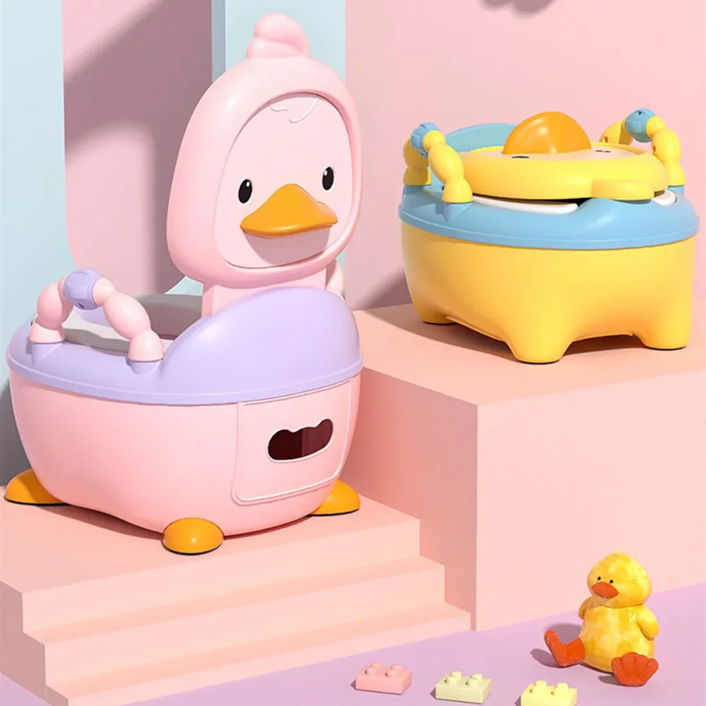 Children's Pot 1-6 Years Old Upgraded Cute Duck Baby Toilet Seat Baby Potty Portable Stool Boys & Girls Safe Trainer Seat WC