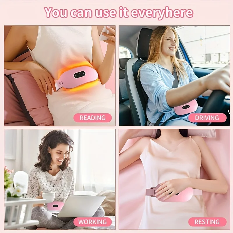 6가지 난방 마사지 모드 휴대용 무선 난방 패드 따뜻한 복부 허리 히터 마사지