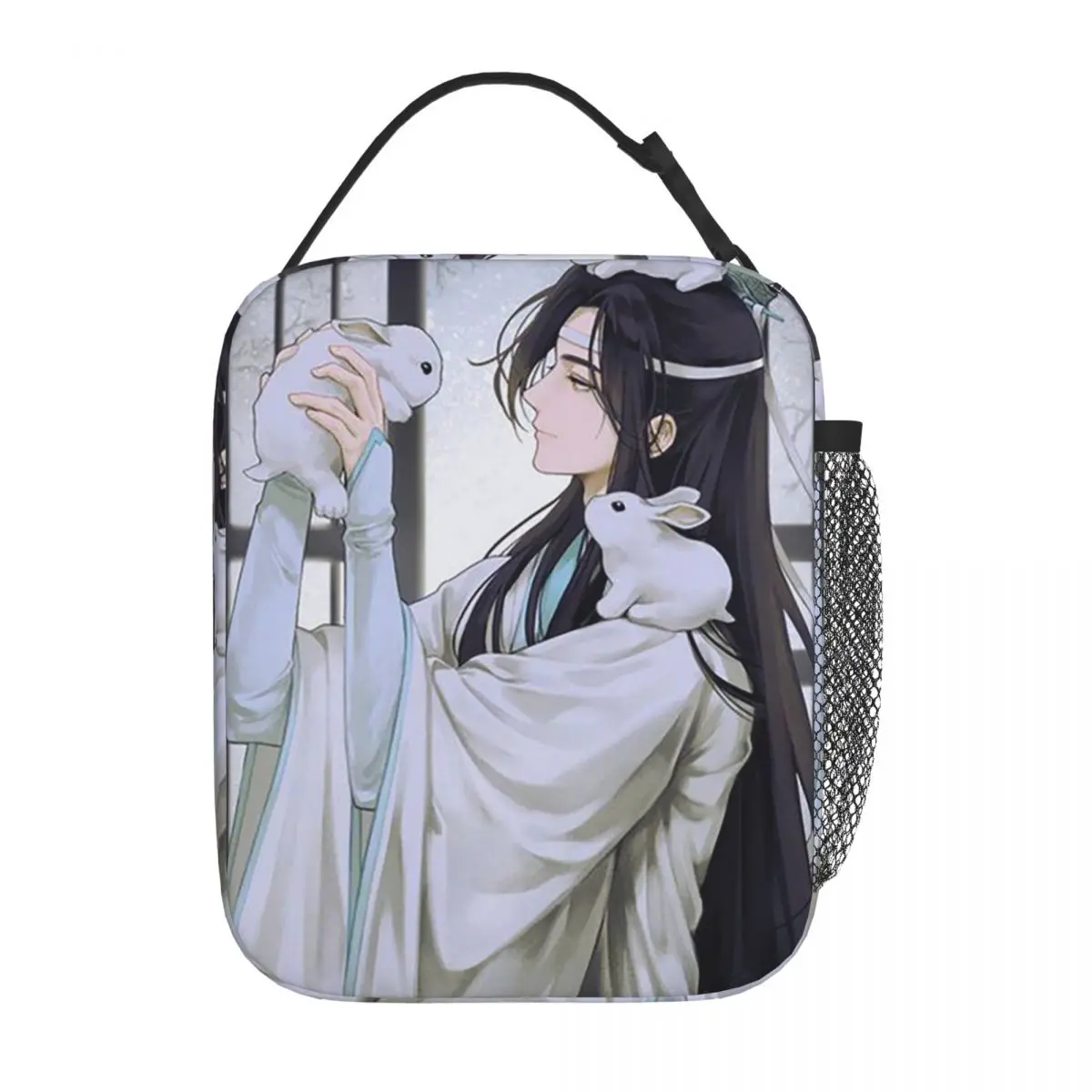 Lan Zhan And Rabbits Mo Dao Zu Shi Anime Insulated Lunch Bag for Women Children Leakproof Food Boxes Thermal Lunch Box Tote