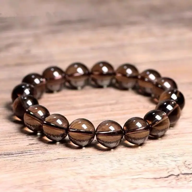 Brazil Natural Tea Smoke Crystal Single Circle Citrite Bracelet