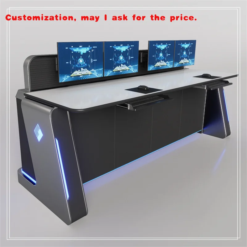 custom.Modern Security Steel and Wooden Monitoring Console Desk Server Control Room