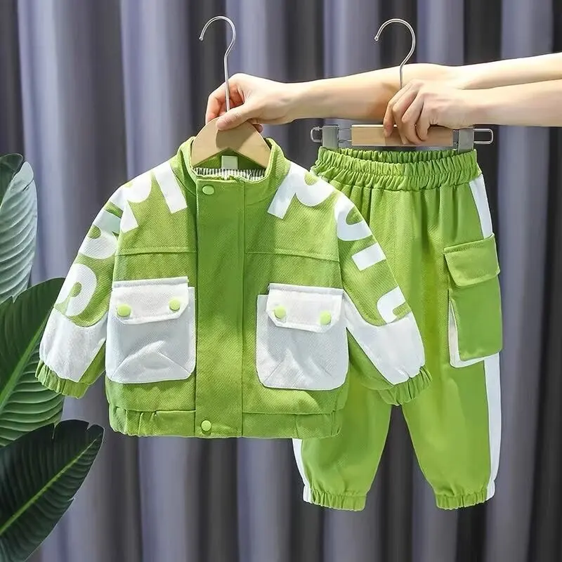 Spring Autumn Boy Sports Suit Boy Clothes Clothing Children Clothing Goys Jacket+ Pant 2 PCS