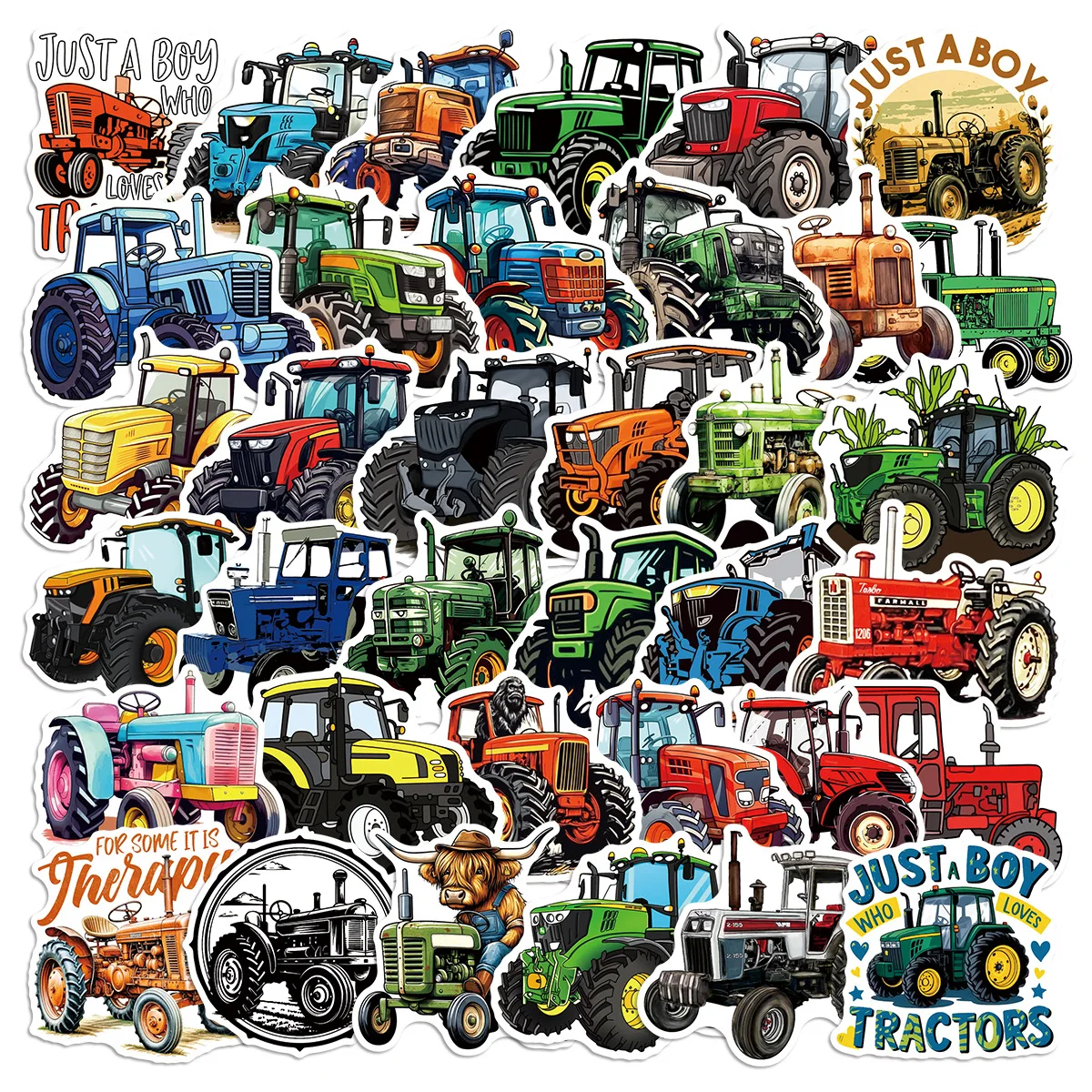 

10/50PCS Cartoon Farm Tractor Stickers For Suitcase Skateboard Laptop Luggage Phone Car Styling DIY Decal Pegatinas Kids Gifts