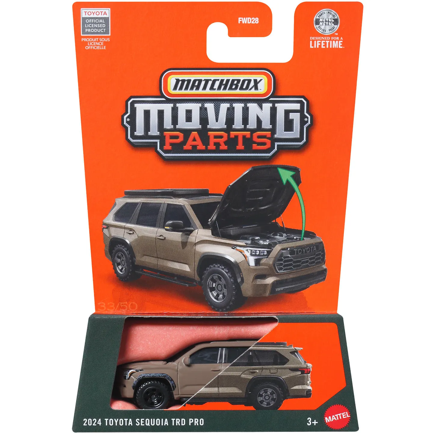 2026 Matchbox Moving Parts Car 2024 Toyota Sequoia TRD PRO 1/64 Metal Die-cast Model Collection Toy Vehicles FWD28