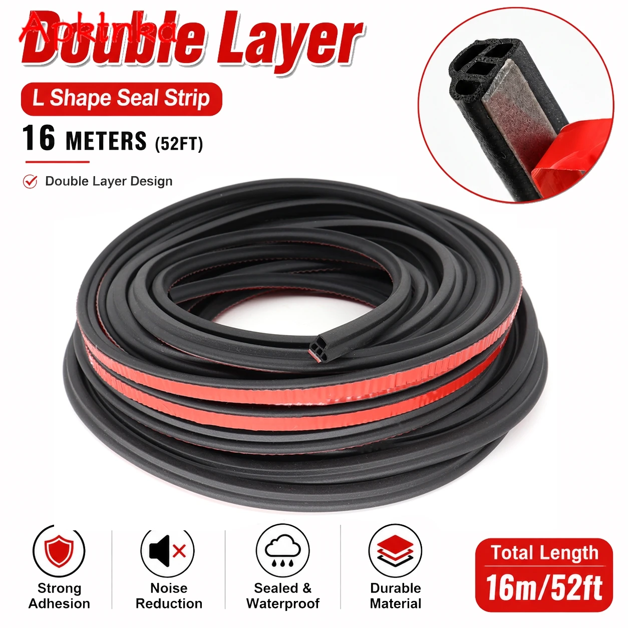 Anti-collision Auto Door Seal Noise Insulation Car Trunk Hood B C Column Sealing Strip Rubber Weatherstrip Edge Trim Soundproof