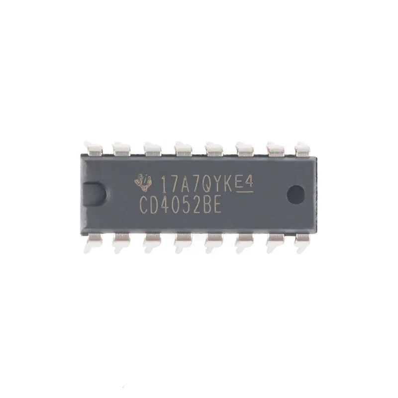 5 pcs Logic IC CD4052BE DIP-16 16 Pin Dual 4:1 Channel Multiplexer CMOS Chip 3V-20V for breadboard DIY digital circuit project