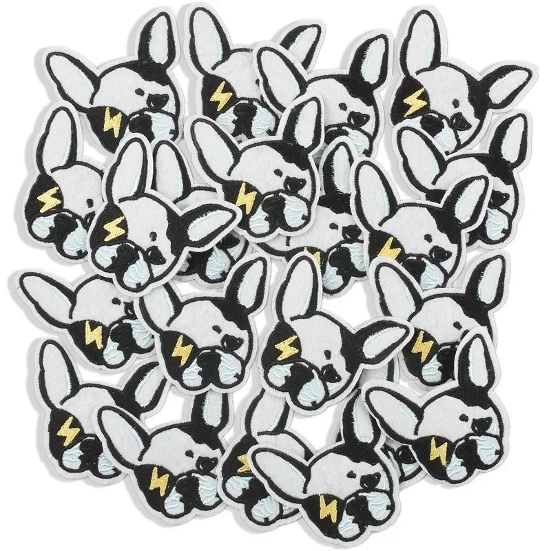 New Bulldog Cartoon Embroidery Cloth Sticker Ironing Computer Embroidery Chapter Label Pet Dog Clothes Hot Sale