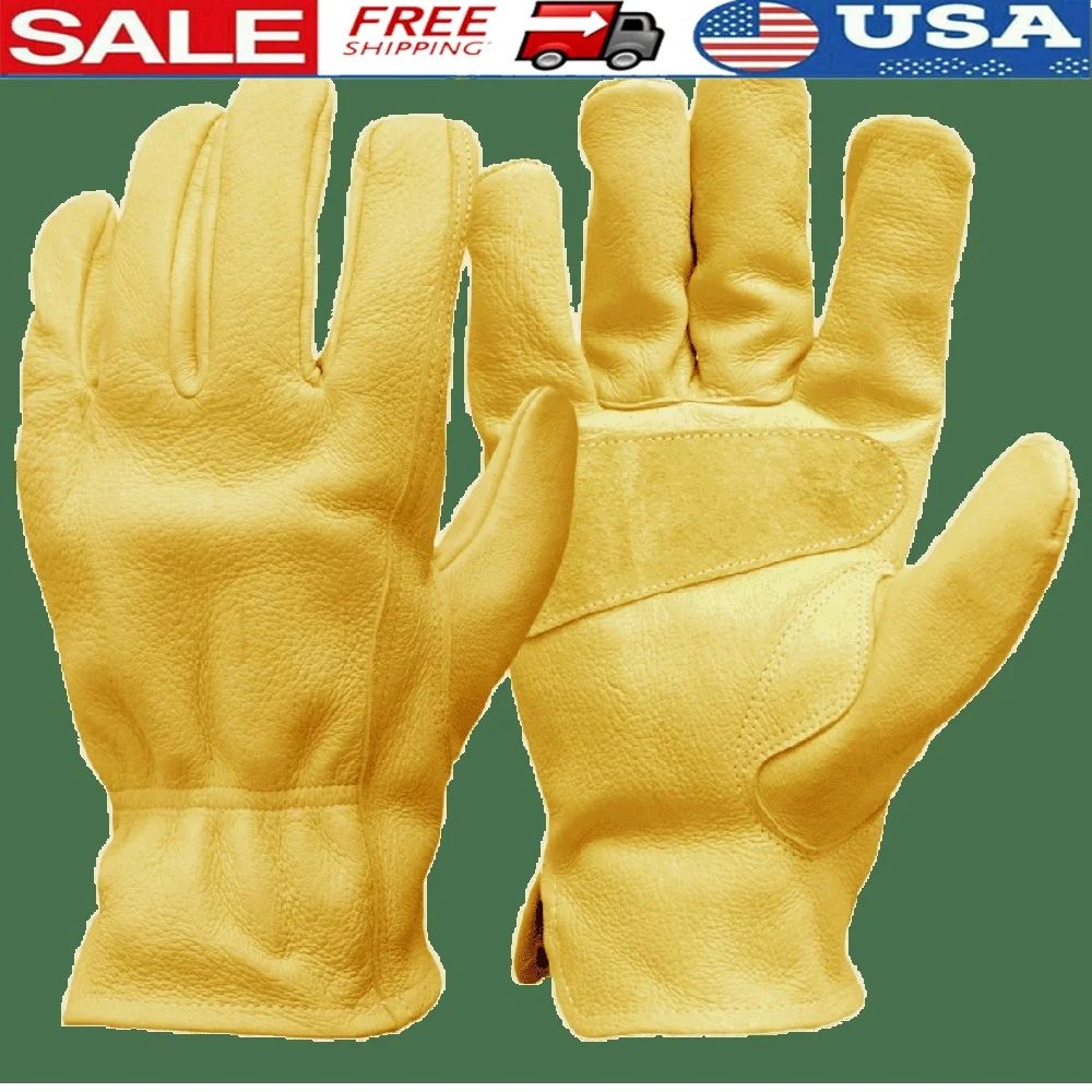 

Большие рабочие перчатки из воловьей кожи, устойчивые к проколам, усиленные пальмовым камнем, пистолет для большого пальца, прочная, удобная пара