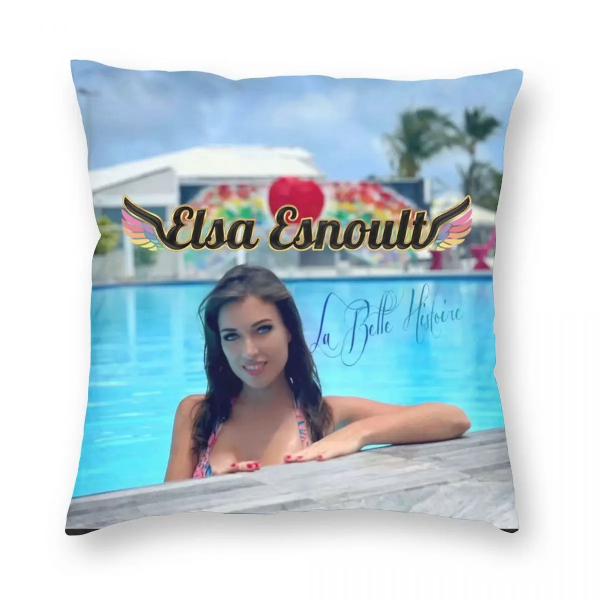 Elsa Esnoult Zipper Square Pillowcase Home Two Side Printing Decorative Cushion Cover Floral Pillow Case For Car Sofa 45*45cm