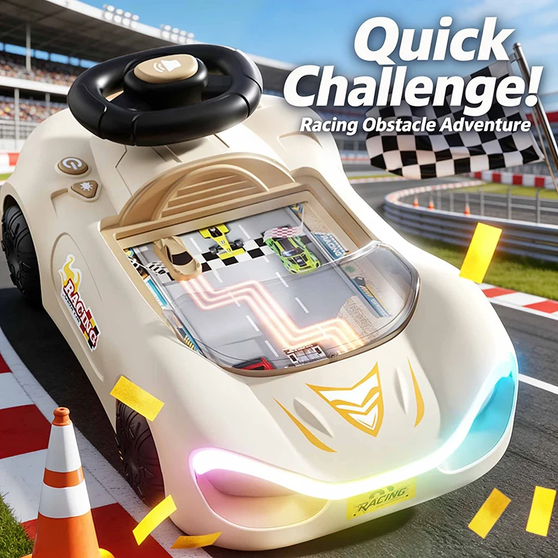 Children's Racing Car Electronic Adventure Game Steering Wheel Driving Toy with with Music & Sounds Simulation Vehicle for Kids