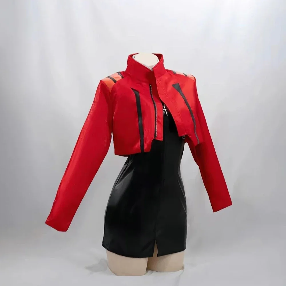 Anime Katsuragi Misato Cosplay Costume Girl Red Coat Black Dress Set Jacket Sexy Uniform Carnival Halloween Party Clothes