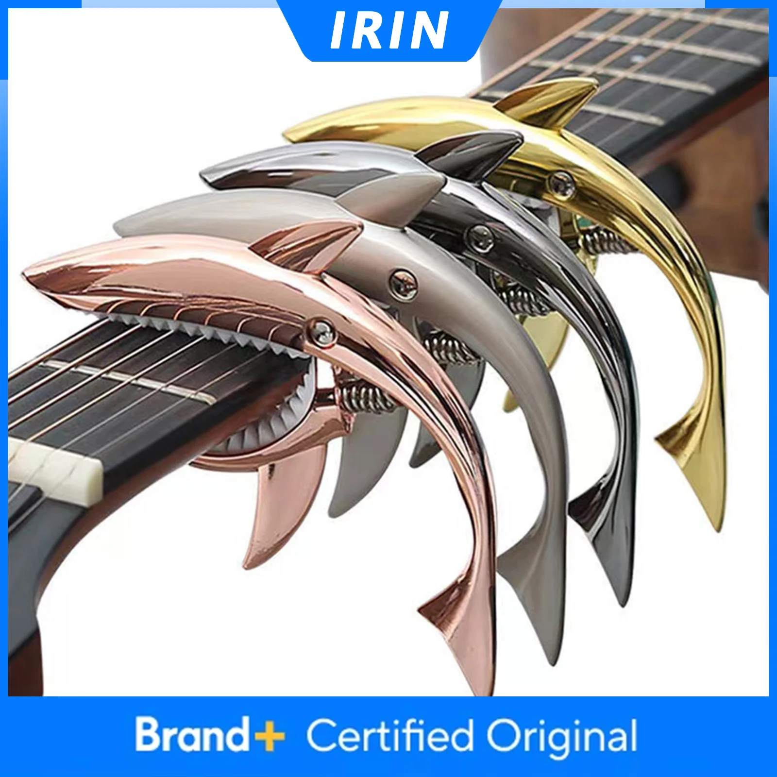 Irin metal tubarão guitarra capo clássico guitarra elétrica capo alta qualidade liga de zinco mudança clipe baixo ponte guitarra acessórios