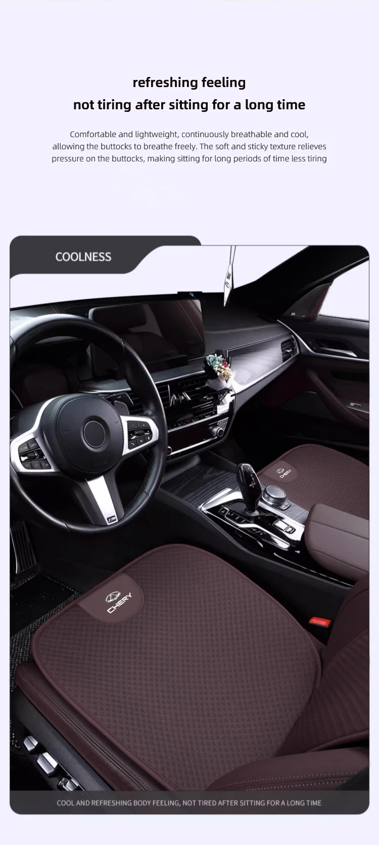 Auto Sitz Pad Rückenlehne Matte Eis Seide Flachs Sitzkissen Abdeckungen Für Chery Tiggo 7 Pro 8 4 5 3 2 T11 5X Amulett Fora QQ IQ Fulwin – Detail 9