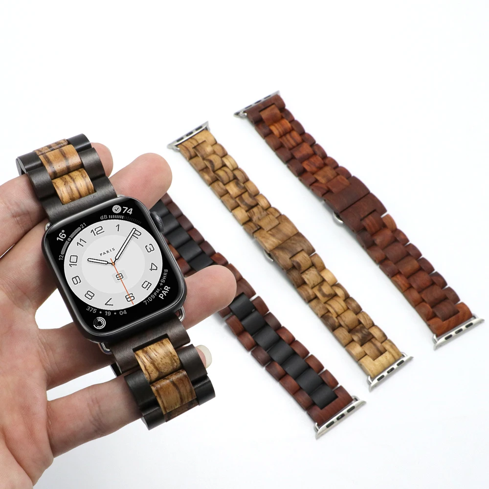 Wooden Band for Apple Watch Ultra 49mm SE 44 40mm 38 42MM Correa Wood Luxury Bracelet iWatch Series 8 7 6 SE 5 4 6 5 7 8 41 45mm