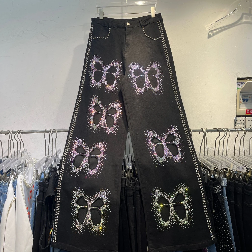 GALCAUR แฟชั่น Hollow OUT Spliced ลูกปัด 2 ชิ้นชุดผู้หญิง V คอเสื้อกั๊กสูงเอวกางเกงชุดคาวบอยหญิงใหม่