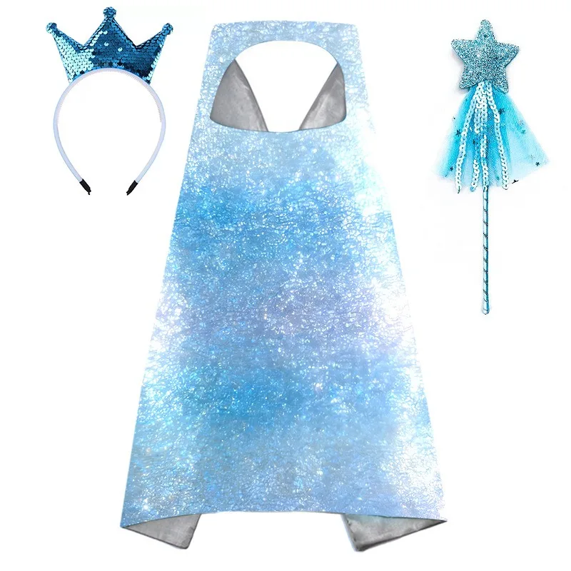 European Style Kids Dreamy Mermaid Cape Suit Girls Princess Themed Outfit Halloween Carnival Birthday Photo Shoot Performance