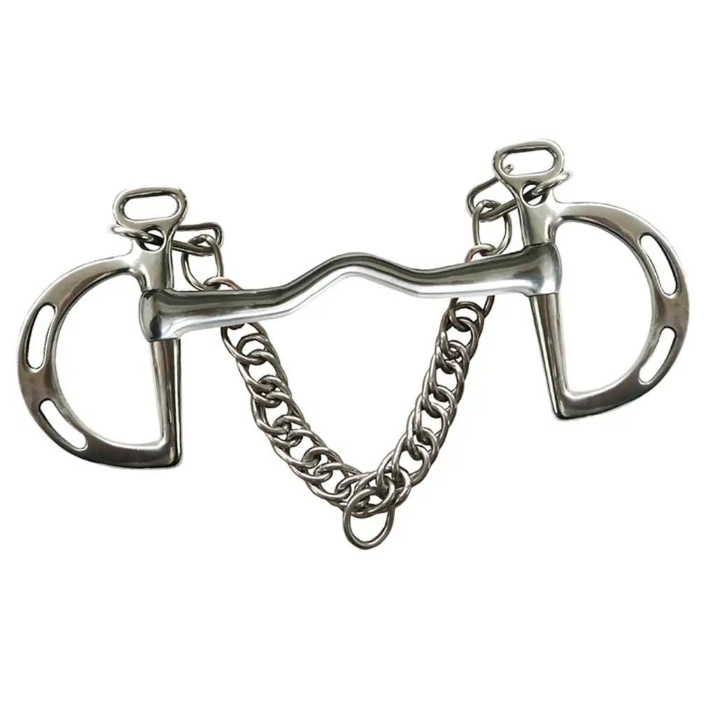 Stainless Steel Wide Port Horse Bit Harness Antirust Silver