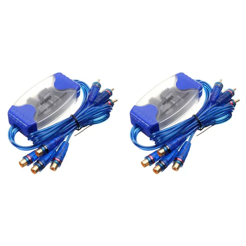 2X 4-Channel RCA Audio Noise Filter Suppressor Ground Loop Isolator Car Stereo 50W-N29R