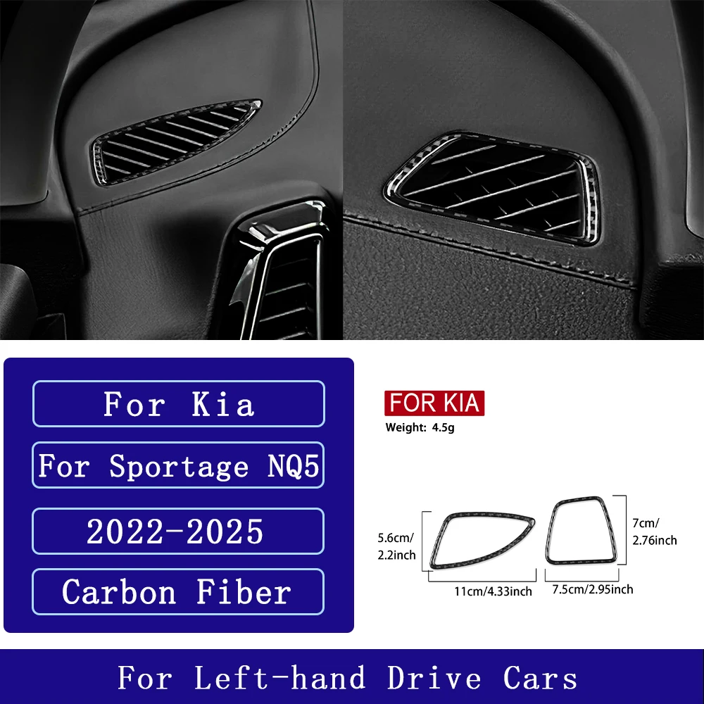For Kia Sportage NQ5 2022-2025 Carbon Fiber Dashboard defrost air outlet panel Car Accessories Interior Decorative Stickers
