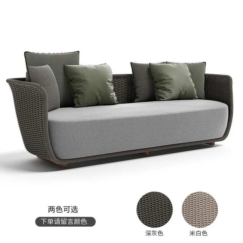 

Sofá Rattan ao ar livre Varanda Villa Terraço ao ar livre Hotel Patio Jardim Protetor солнечный непроницаемый Móveis combinação de la