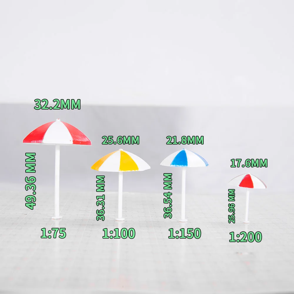 Pare-soleil Miniature échelle 1:75-1:200, modèle pare-soleil ABS pour aménagement de construction d'architecture/fabrication de bricolage, scènes de plage Diorama, 2 pièces