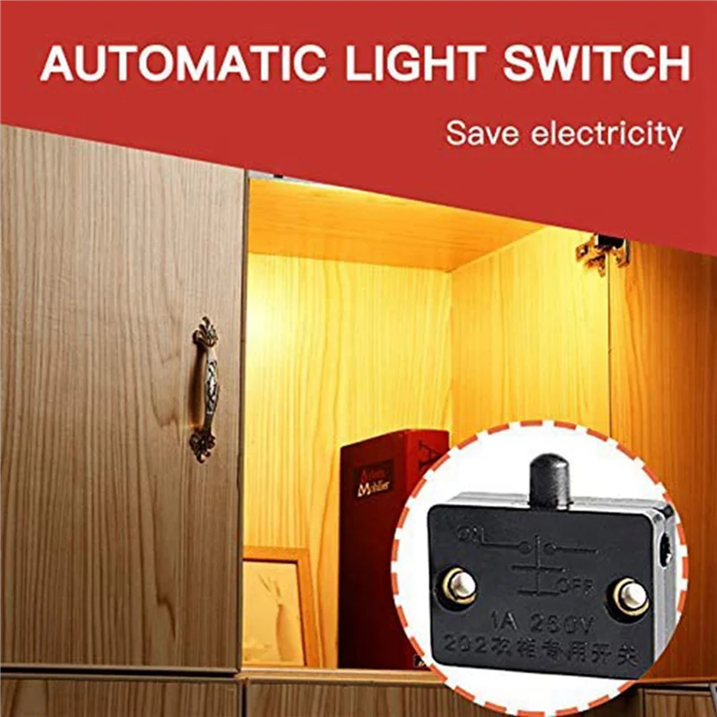 

ALIM-30Pcs Door Led Switch For Closet Light,Normally Closed Cabinet Electrical Lamp Switches,For Closet Pantry Cabinet Black