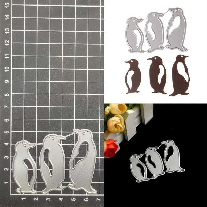 penguins DIY Cutting Dies Cut Stencils Card Paper Craft Template Metal Cutting Dies Album Embossing Scrapbooking