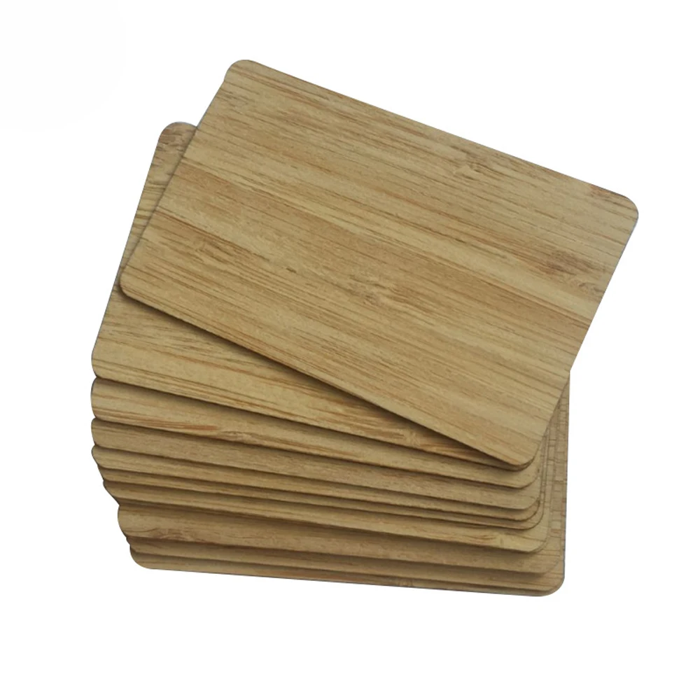 10 Pieces Bamboo Contactless Business Gift RFID Card Blank DIY F08 Chip 1K Bytes Membership Wooden Card