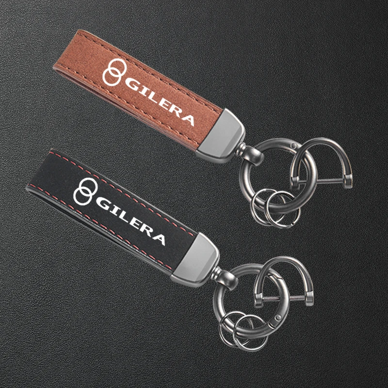 For Gilera GP800 Fuoco Nexus 500 Runner 50 125 200 Motorcycle Keyring High-Grade Leather Suede Keychain Accessories