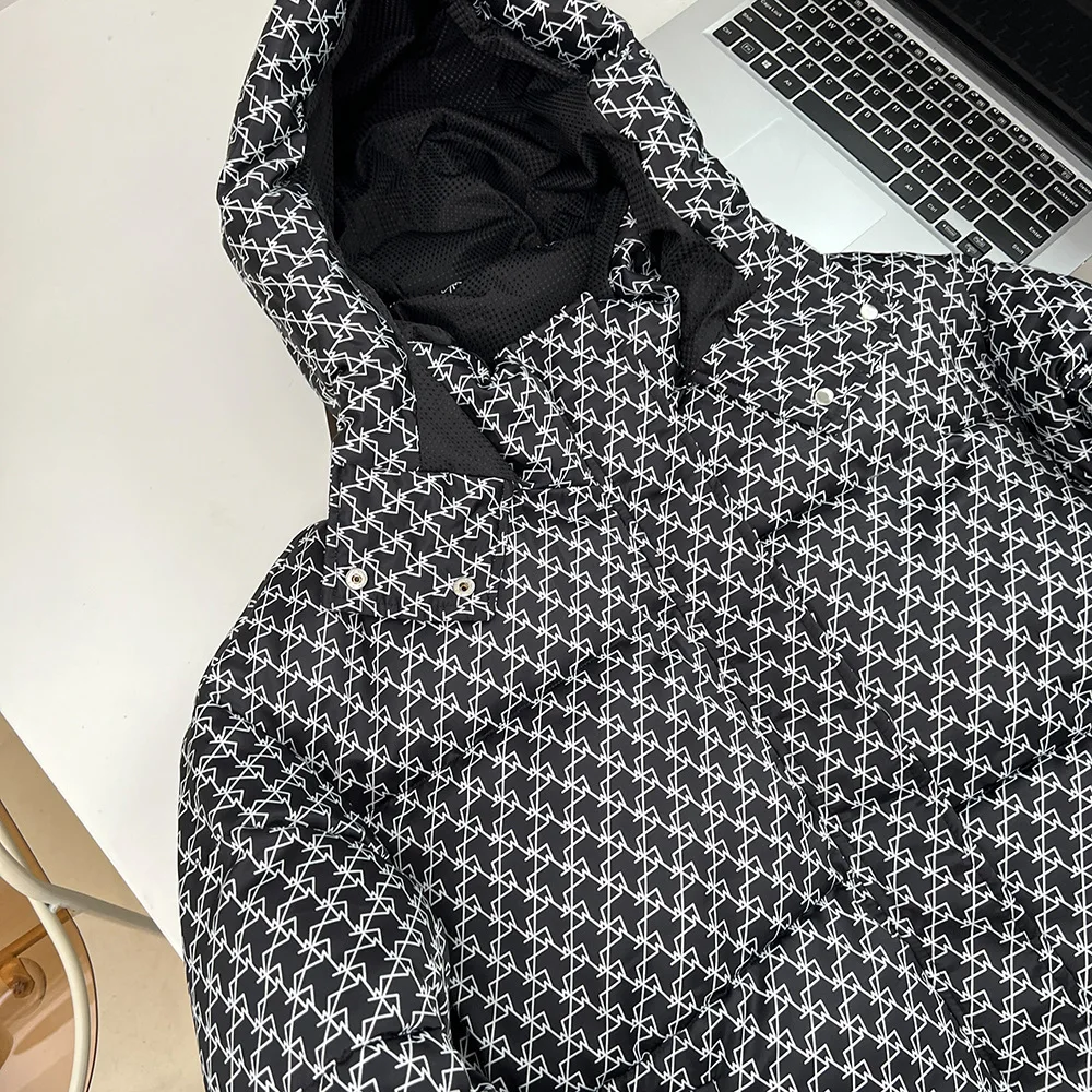 Parkas con capucha de pata de gallo para mujer, ropa informal de talla grande, Abrigo acolchado de algodón, Chaqueta larga acolchada, invierno, 2023