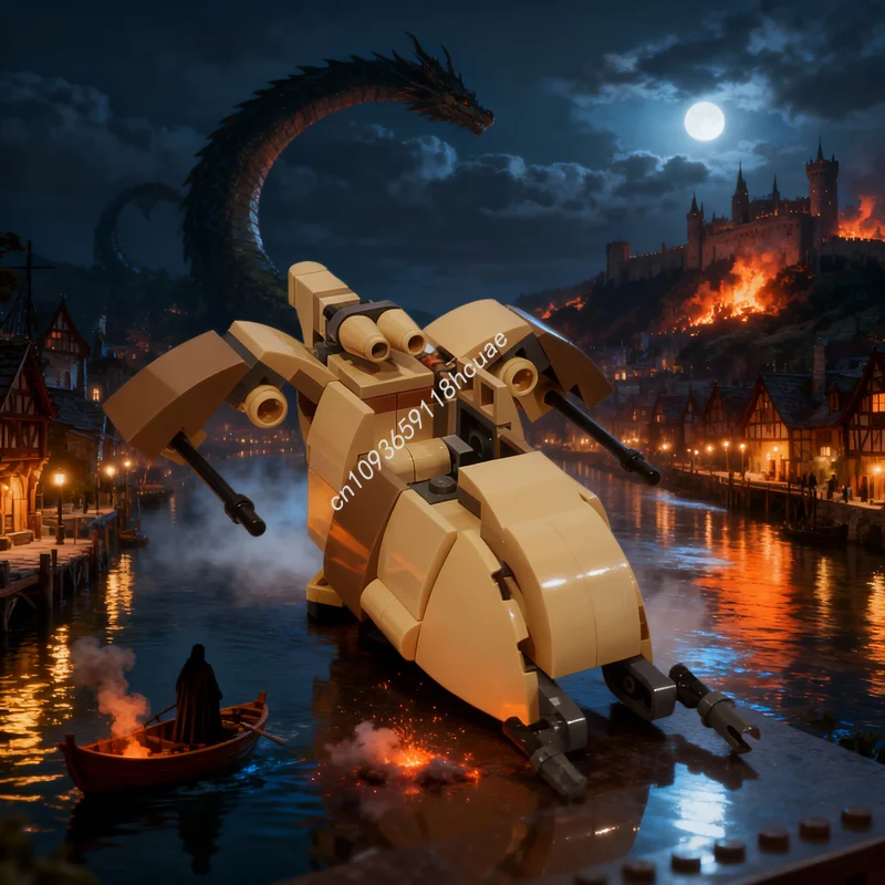 110 elementów MOC Gwiezdna Wojna Wookiee Gunship Model Klocki Konstrukcyjne Architektura Prezent na Boże Narodzenie DIY Kreatywna Zabawka Edukacyjna Klocki Pomysł