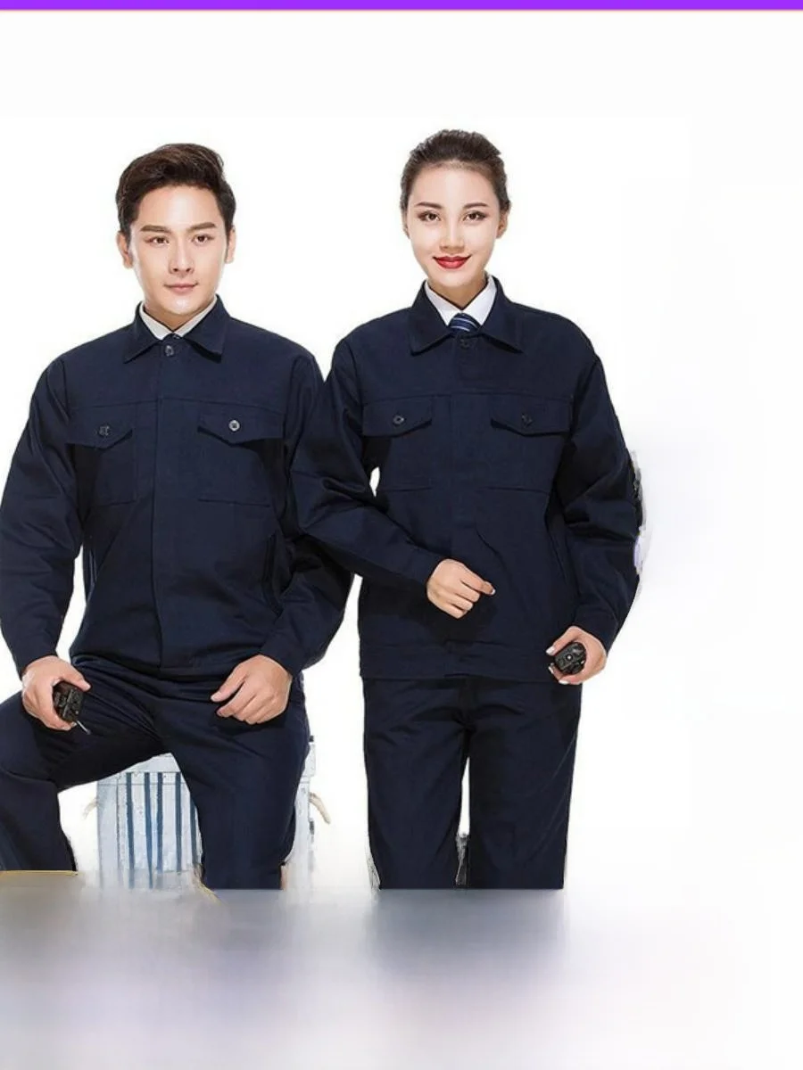 

Thiened Pure Cotton Anti-Flammable Work orm Set for Men W Car Worker Anti-Scald Labor Protection High Tem...