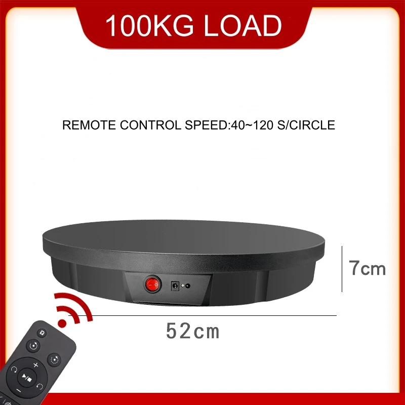 42/52/60CM Remote Control 360° Panoramic Automatic Rotating Display Table 100KG Turntable Photography Backdrop Shooting Booth